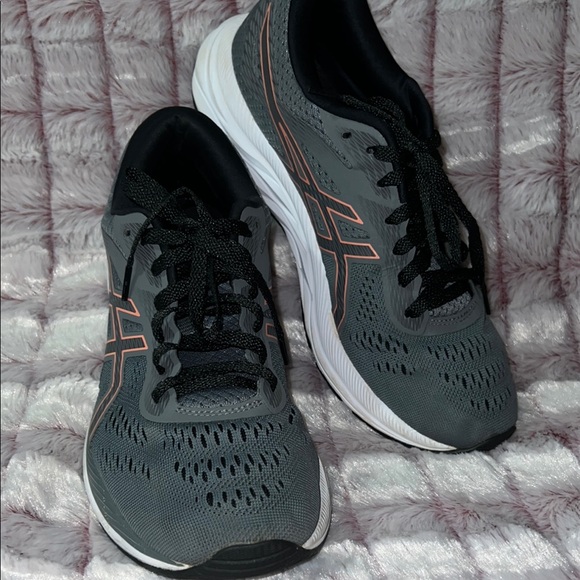 Asics Shoes - Asics Gray and Black Athletic Shoes with‎ Breathable Mesh